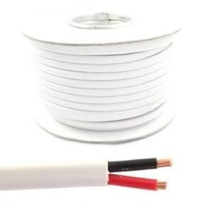Glopro Store GloproStore PVC copper wire 2 core 1mm White electrical extension wire (25 feet, white)