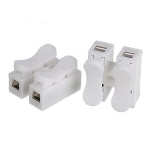 Rpi shop - 2 Way Quick Push Type Lock Electric Wire Connectors for Cable Lock Push Connector Terminals, Screwless Quick Electrical Connector Pack of 10 Pcs (White)