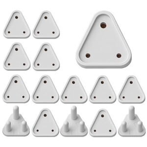 DALUCI Baby Proofing Socket Plug Covers - 15 Piece Switch Board Cover for Kids Safety | Electric Socket Protector & Dummy Plug Guards (Pack of 15, White) - Baby Safety Products for Home