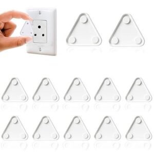 Novo Baby 12-Piece Baby Safety Electric Socket Plug Guards | Baby Proofing Switch Board Cover for Kids Safety with Easy Removal Pin (Pack of 12, White)
