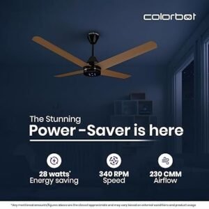 Stella Quad1200 mm BEE 5 Star Rated BLDC Ceiling Fans with Remote | 4 Blade | Designer Fans | High Speed | Power Saver | 100% Copper Winding | Noiseless | 2+2 Year Warranty