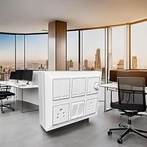 12 Modular Silver Line Gang Box Set 7 Switches 2 Sockets 1 Fan Regulator White Board Durable Electrical Fitting for Home and Office