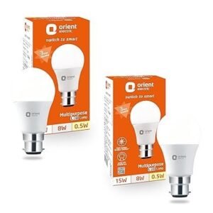 Orient Electric Multi - Wattage LED Bulb 15W,multi wattage led light 15W-8W-0.5W with dimming feature, Cool White, 6500K, B22d cap, Pack of 2