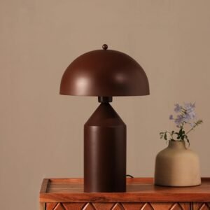 FIG Living Cone Pagen Table Lamp (Brown) | Handmade Modern Design Lampshade | Best for Bedroom, Living Room, Study Room, Home Office | Decorative Night Lamp | (Bulb not Included)